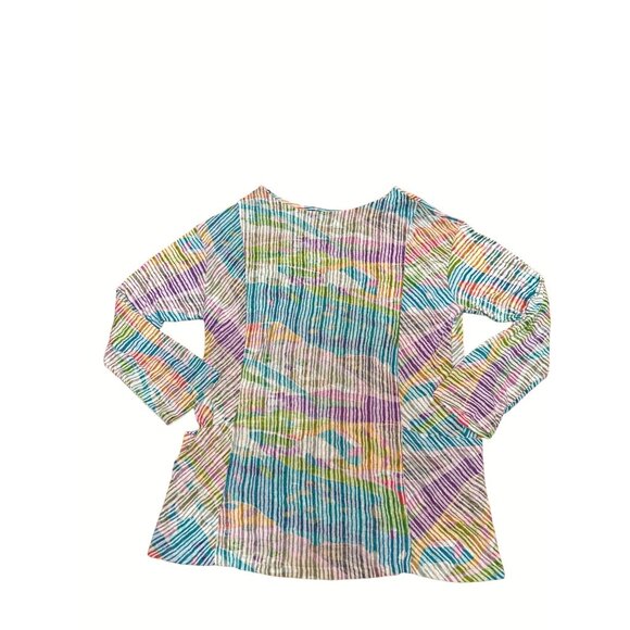 CJ Banks Womens X Multicolored Striped Long Sleeve Tunic Top - Picture 6 of 11